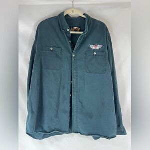 Harley Davidson Shirt Mens XXL Black Button Up Motorcycle Biker Long Sleeve READ